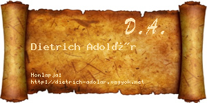 Dietrich Adolár névjegykártya